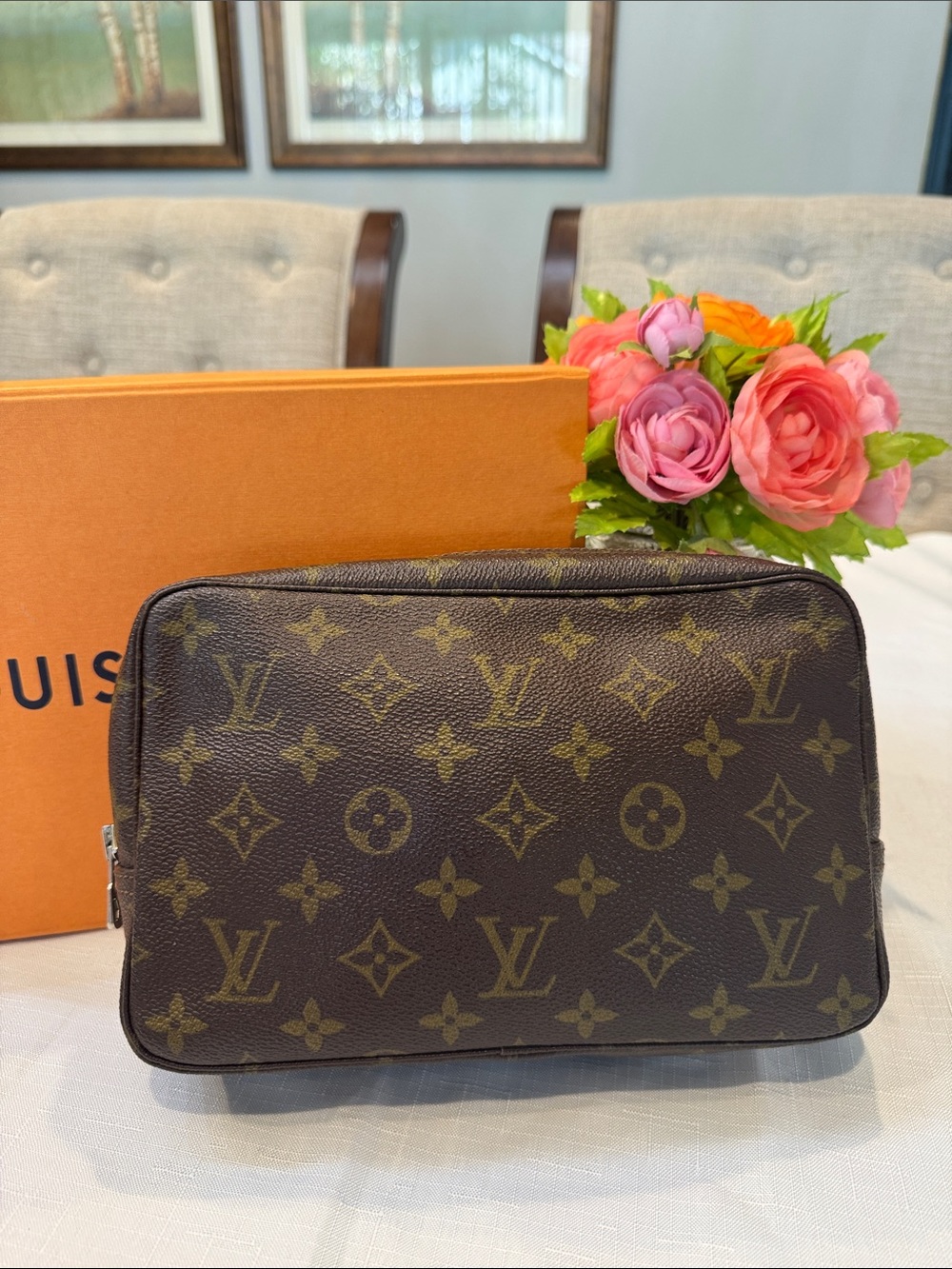 Authentic Louis Vuitton Monogram Canvas Toiletry Bag